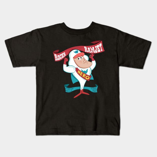 Roger Ramjet - hero of our nation Kids T-Shirt by GraficBakeHouse